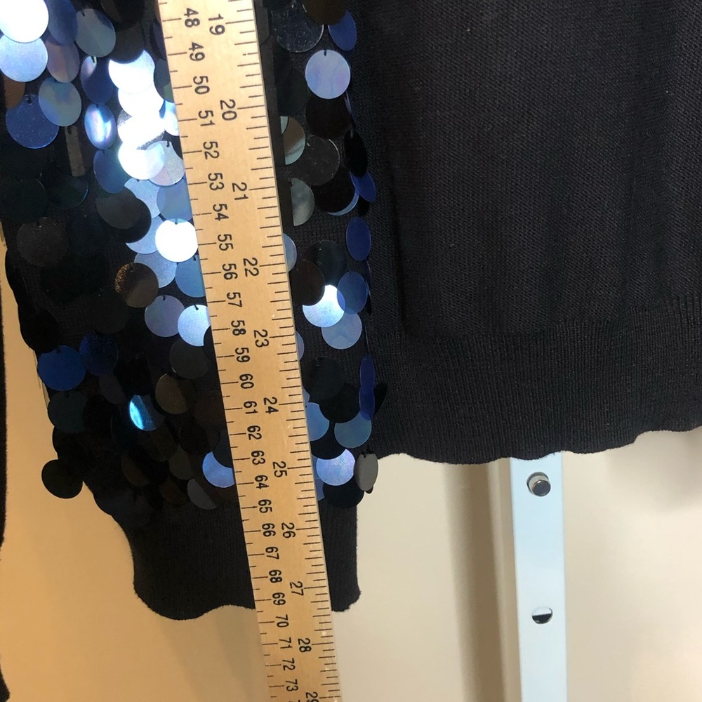 St. John Silk Knit Sequin Blue Cardigan (M) - Picture 8 of 8